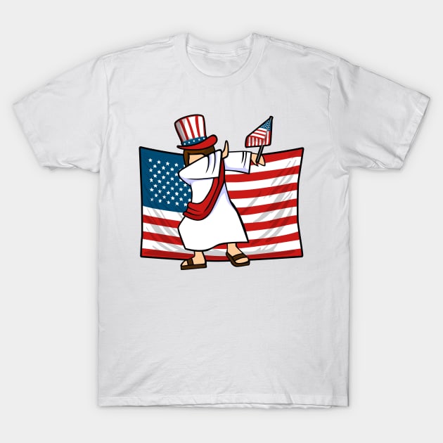 Dab For Freedom Jesus American Flag T-Shirt by teevisionshop